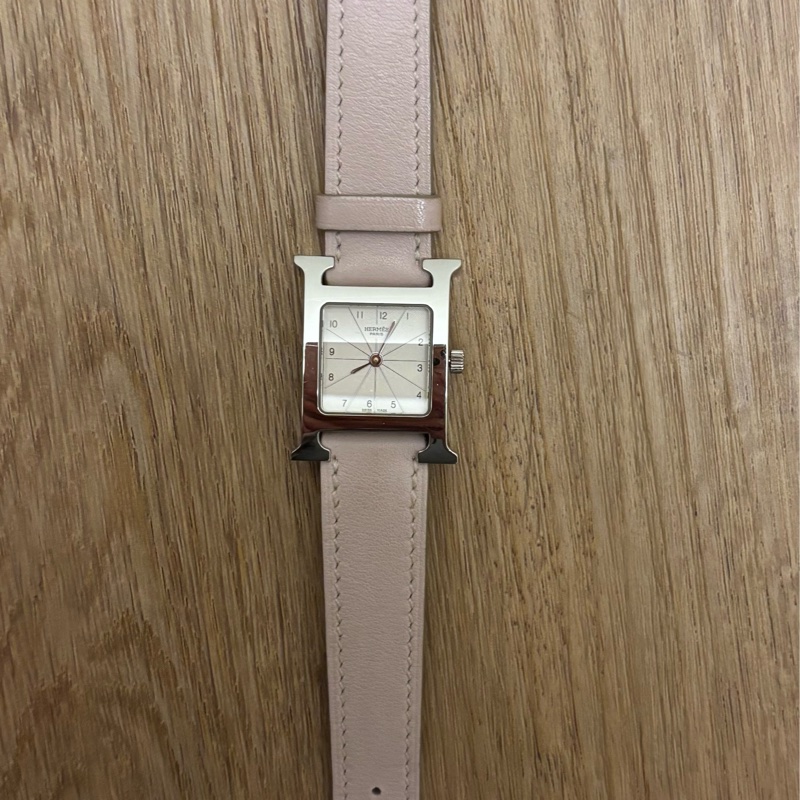 Hermes 坦克H銀手錶-粉色-2