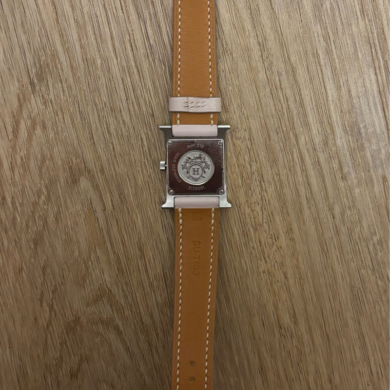 Hermes 坦克H銀手錶-粉色-3