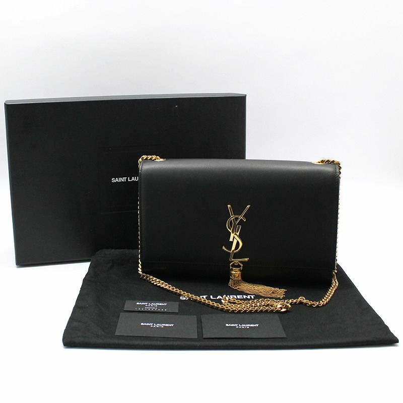 【包稅】SAINT LAURENT 金色字母流蘇 Kate 中號鏈條單肩包-1
