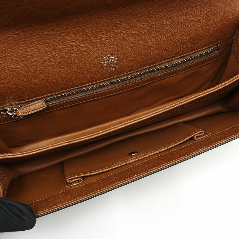 【包稅】GUCCI 棕色鴕鳥皮鏈單肩包-7