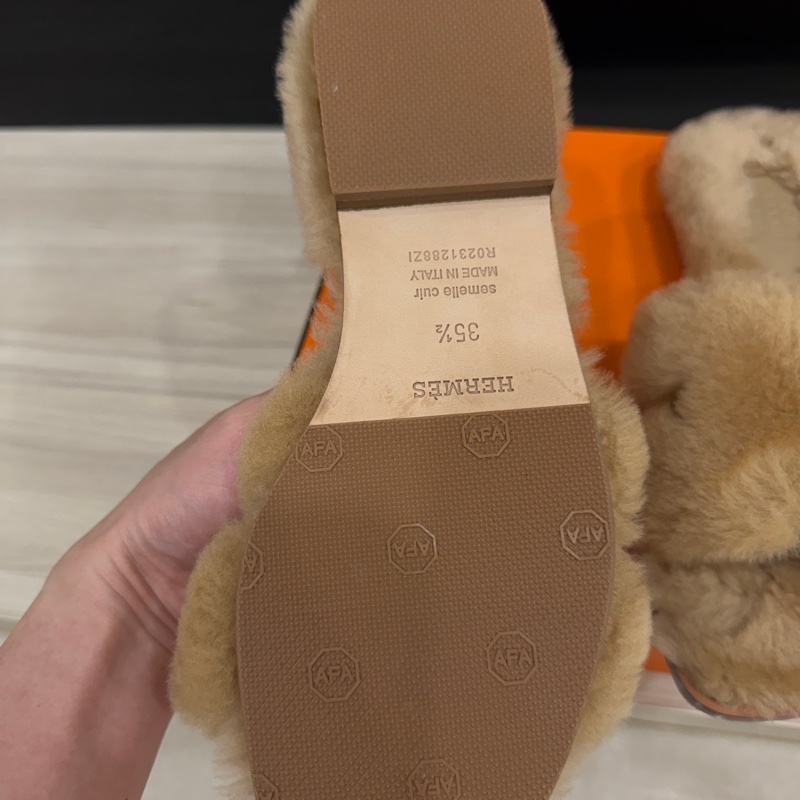 Hermes奶茶色 拖鞋-2