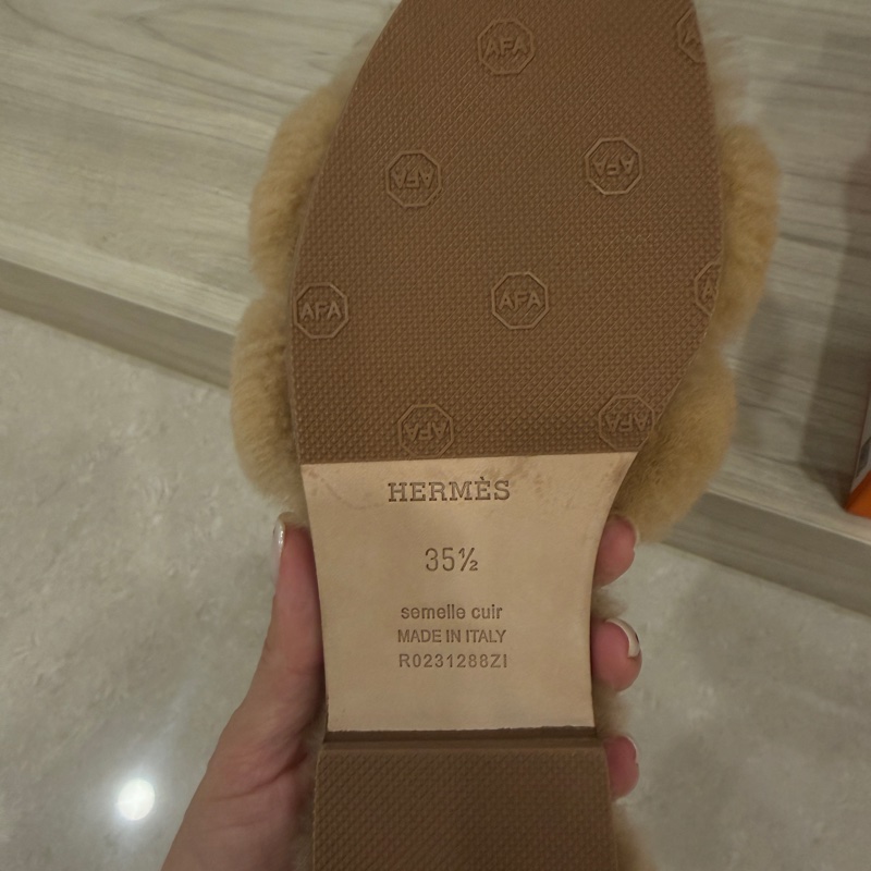 Hermes奶茶色 拖鞋-4