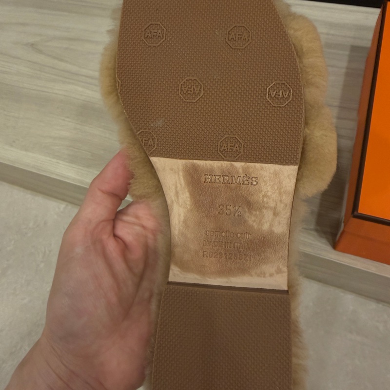 Hermes奶茶色 拖鞋-7