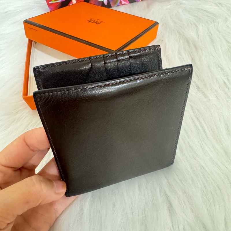 Hermès swift 皮短夾-4