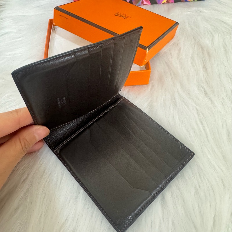 Hermès swift 皮短夾-6