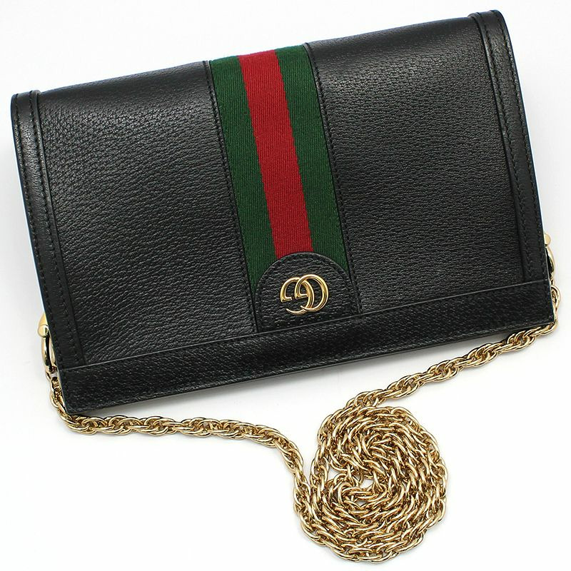 【包稅】GUCCI Ophidia GG黑色金色Logo鏈條單肩包-2