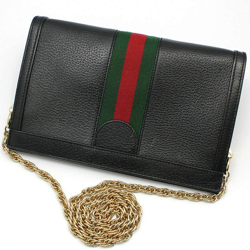 【包稅】GUCCI Ophidia GG黑色金色Logo鏈條單肩包-3