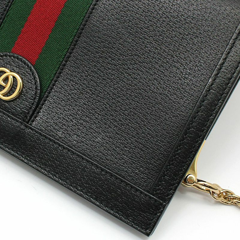 【包稅】GUCCI Ophidia GG黑色金色Logo鏈條單肩包-5