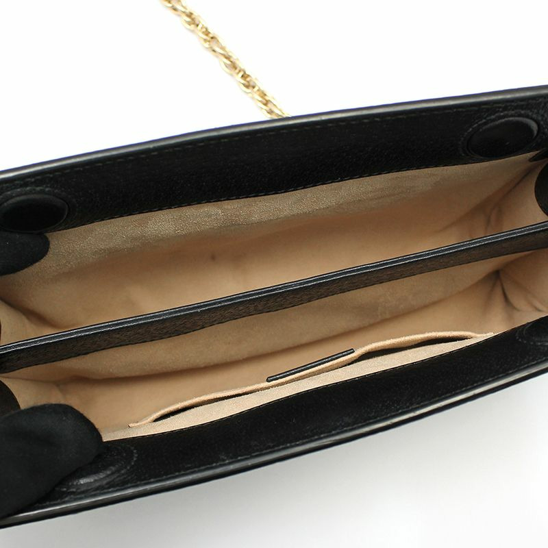 【包稅】GUCCI Ophidia GG黑色金色Logo鏈條單肩包-8