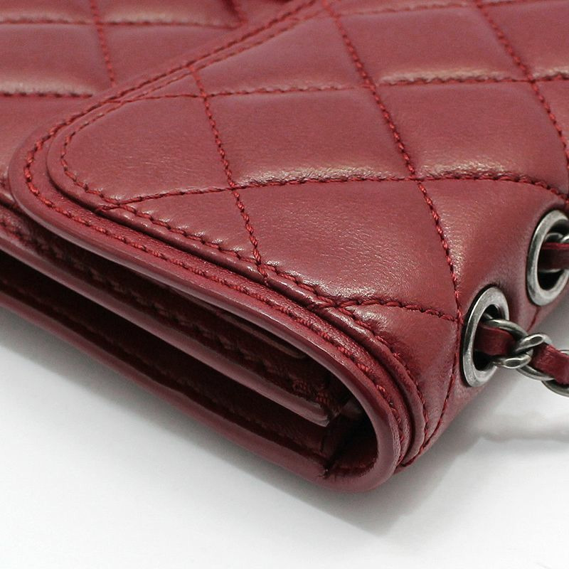 【包稅】CHANEL 紅色羊皮釕金經典Logo單肩斜背包-11