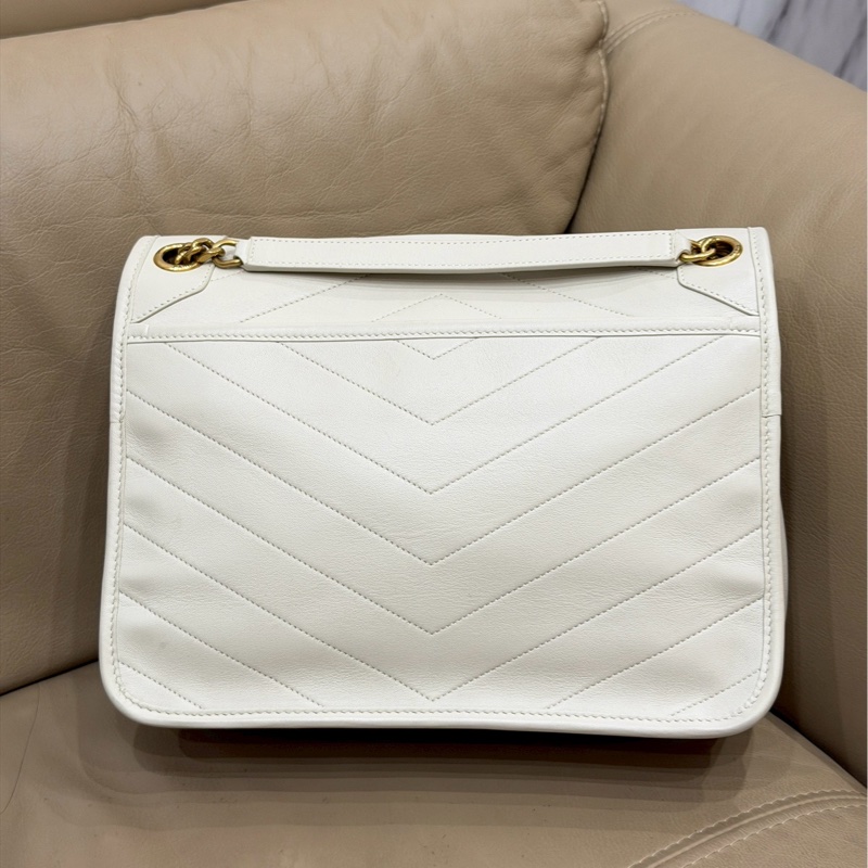 溫柔高級感🐚超低價❤️‍🔥YSL聖羅蘭白金中號Niki鏈條單肩斜挎包-12