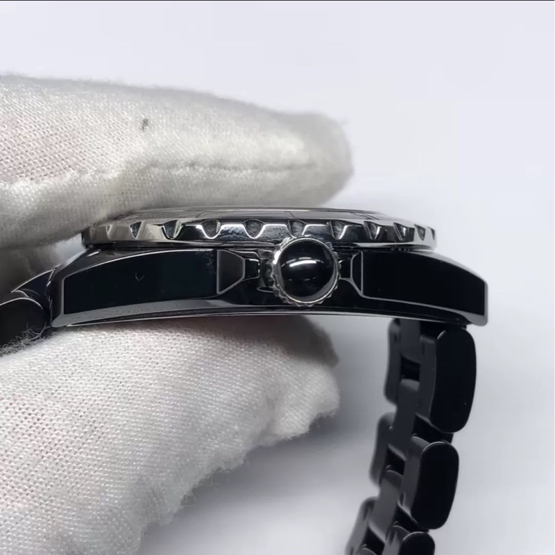 長期主義看過來🈶購證🤩Chanel黑色陶瓷J12點鑽38mm腕錶手錶男錶-9