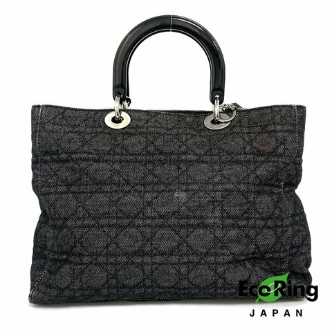 ☆ Christian Dior 迪奧 Black Denim Lady 2 Way Bag 黑色牛仔布兩用袋 - 257026902