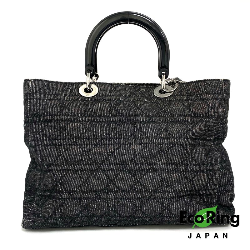 ☆ Christian Dior 迪奧 Black Denim Lady 2 Way Bag 黑色牛仔布兩用袋 - 257026902-0
