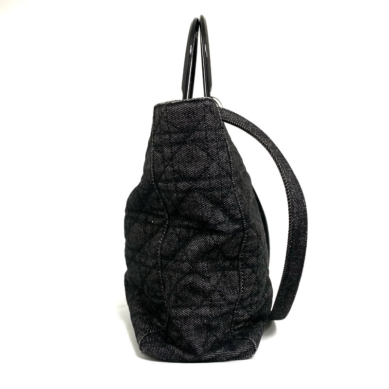 ☆ Christian Dior 迪奧 Black Denim Lady 2 Way Bag 黑色牛仔布兩用袋 - 257026902-2