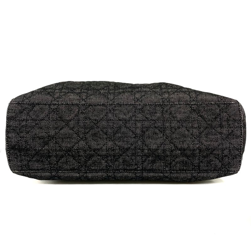 ☆ Christian Dior 迪奧 Black Denim Lady 2 Way Bag 黑色牛仔布兩用袋 - 257026902-5
