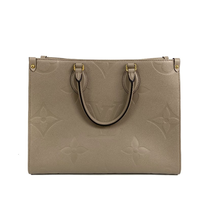△ Louis Vuitton 路易威登 Beige Empreinte Calfskin Monogram OnTheGo MM 2 Way Bag M45607 淺褐色壓紋小牛皮經典老花兩用袋 - 257027105-2