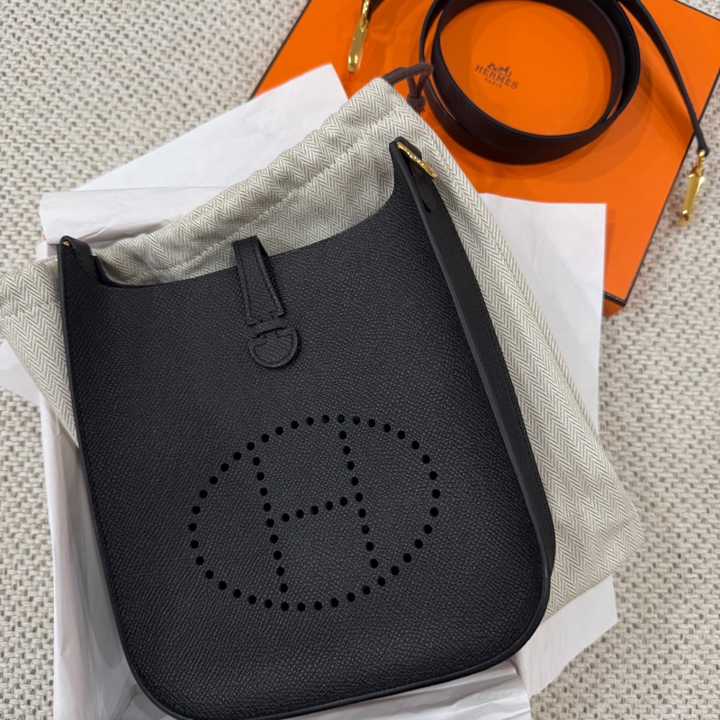 hermes mini evelyne 黑金 epsom皮 K刻-3