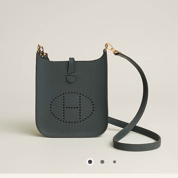 hermes mini evelyne 黑金 epsom皮 K刻-4