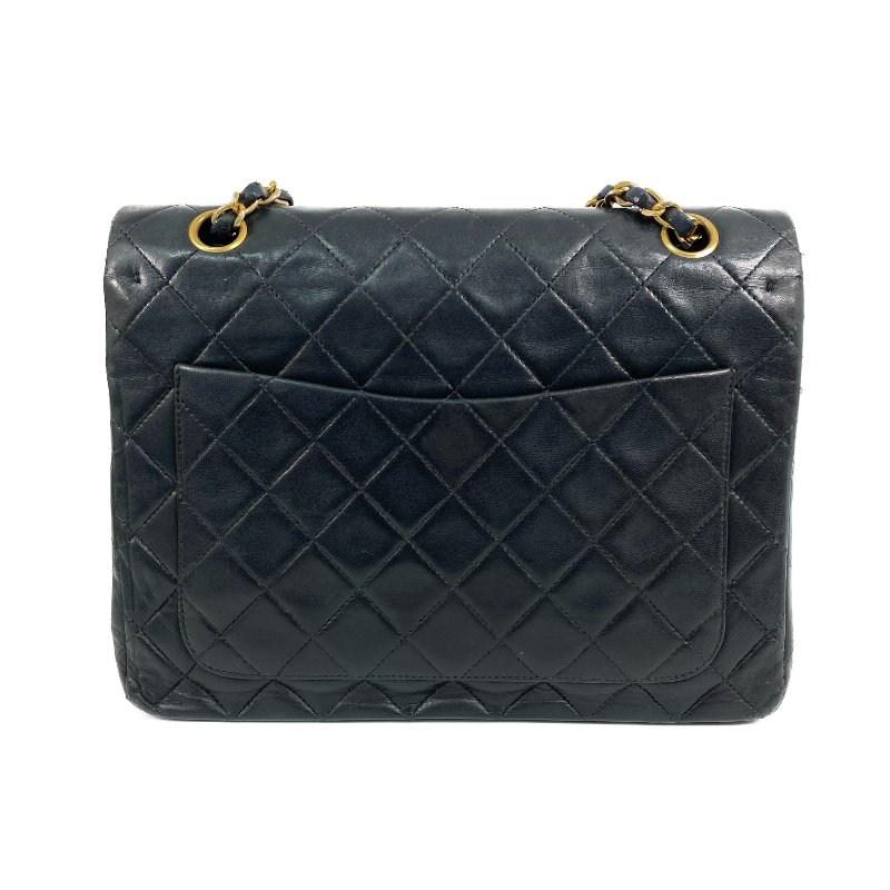 △ Chanel 香奈兒 25CM Black Lambskin Gold Tone Metal Vintage Double Flap Chain Shoulder Bag No.1 黑色小羊皮金色金屬鎖鏈肩背袋No.1 - 257026898-2