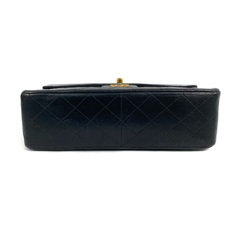 △ Chanel 香奈兒 25CM Black Lambskin Gold Tone Metal Vintage Double Flap Chain Shoulder Bag No.1 黑色小羊皮金色金屬鎖鏈肩背袋No.1 - 257026898-5