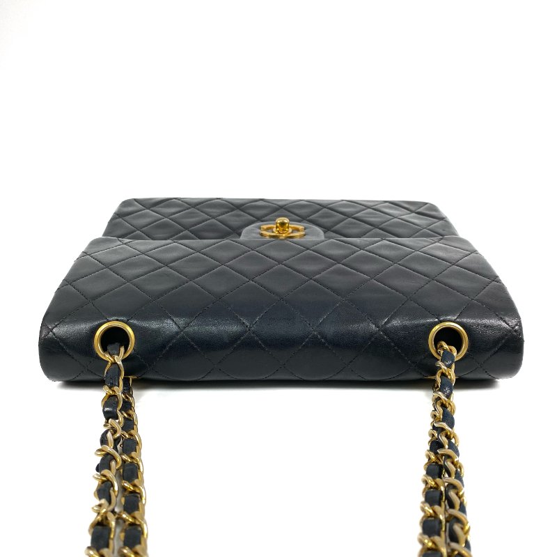 △ Chanel 香奈兒 25CM Black Lambskin Gold Tone Metal Vintage Double Flap Chain Shoulder Bag No.1 黑色小羊皮金色金屬鎖鏈肩背袋No.1 - 257026898-6