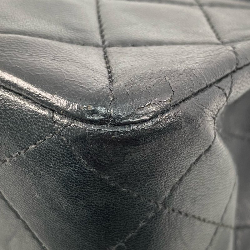 △ Chanel 香奈兒 25CM Black Lambskin Gold Tone Metal Vintage Double Flap Chain Shoulder Bag No.1 黑色小羊皮金色金屬鎖鏈肩背袋No.1 - 257026898-9