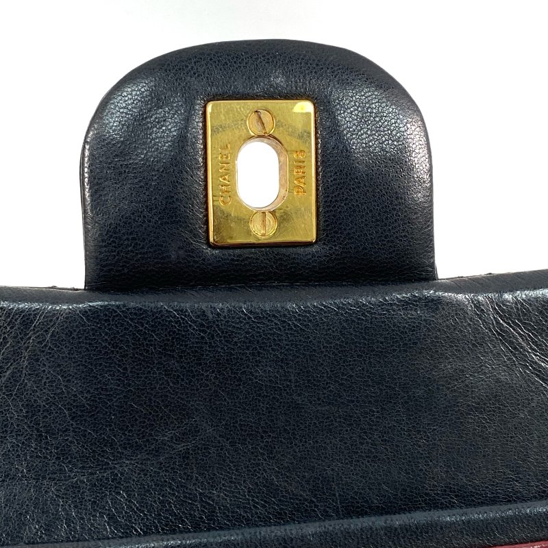△ Chanel 香奈兒 25CM Black Lambskin Gold Tone Metal Vintage Double Flap Chain Shoulder Bag No.1 黑色小羊皮金色金屬鎖鏈肩背袋No.1 - 257026898-14