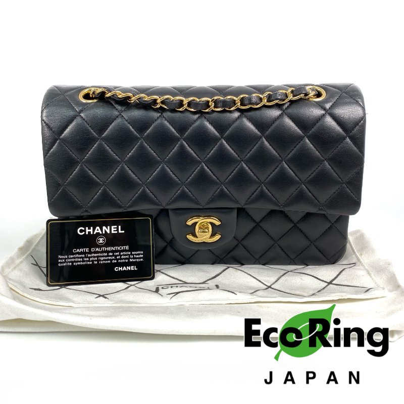 △ Chanel 香奈兒 CF25 Black Lambskin Gold Tone Metal Classic Double Flap Chain Shoulder Bag A01112 No.25 黑色小羊皮金色金屬鎖鏈肩背袋No.25 - 257027053-0