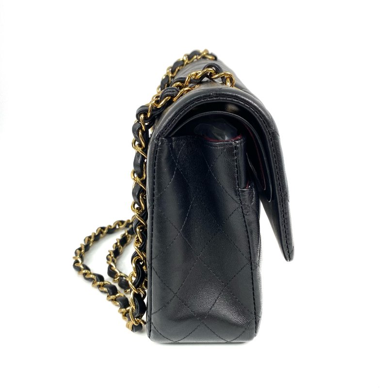 △ Chanel 香奈兒 CF25 Black Lambskin Gold Tone Metal Classic Double Flap Chain Shoulder Bag A01112 No.25 黑色小羊皮金色金屬鎖鏈肩背袋No.25 - 257027053-4