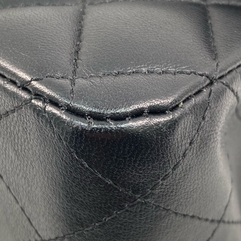 △ Chanel 香奈兒 CF25 Black Lambskin Gold Tone Metal Classic Double Flap Chain Shoulder Bag A01112 No.25 黑色小羊皮金色金屬鎖鏈肩背袋No.25 - 257027053-9