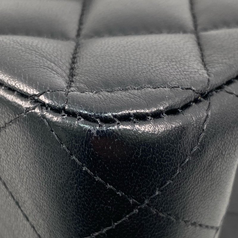 △ Chanel 香奈兒 CF25 Black Lambskin Gold Tone Metal Classic Double Flap Chain Shoulder Bag A01112 No.25 黑色小羊皮金色金屬鎖鏈肩背袋No.25 - 257027053-11