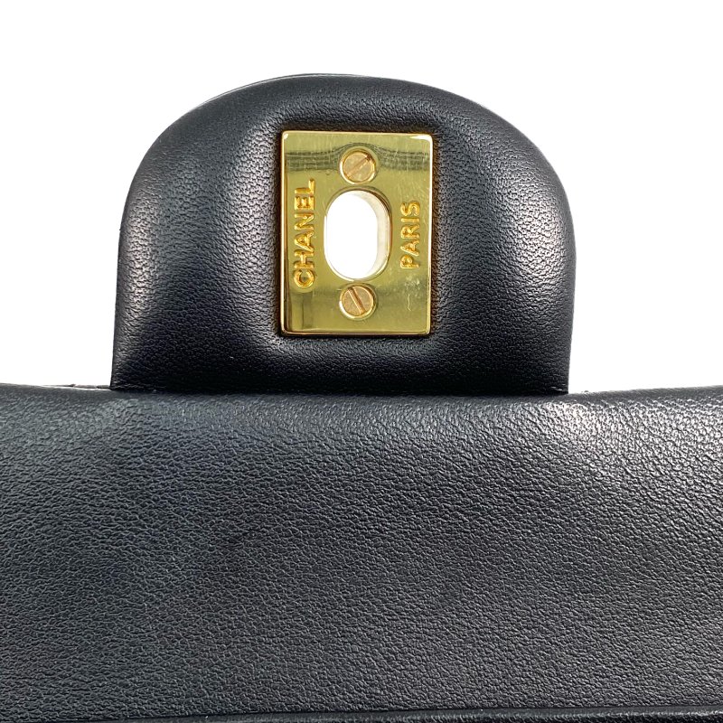 △ Chanel 香奈兒 CF25 Black Lambskin Gold Tone Metal Classic Double Flap Chain Shoulder Bag A01112 No.25 黑色小羊皮金色金屬鎖鏈肩背袋No.25 - 257027053-14