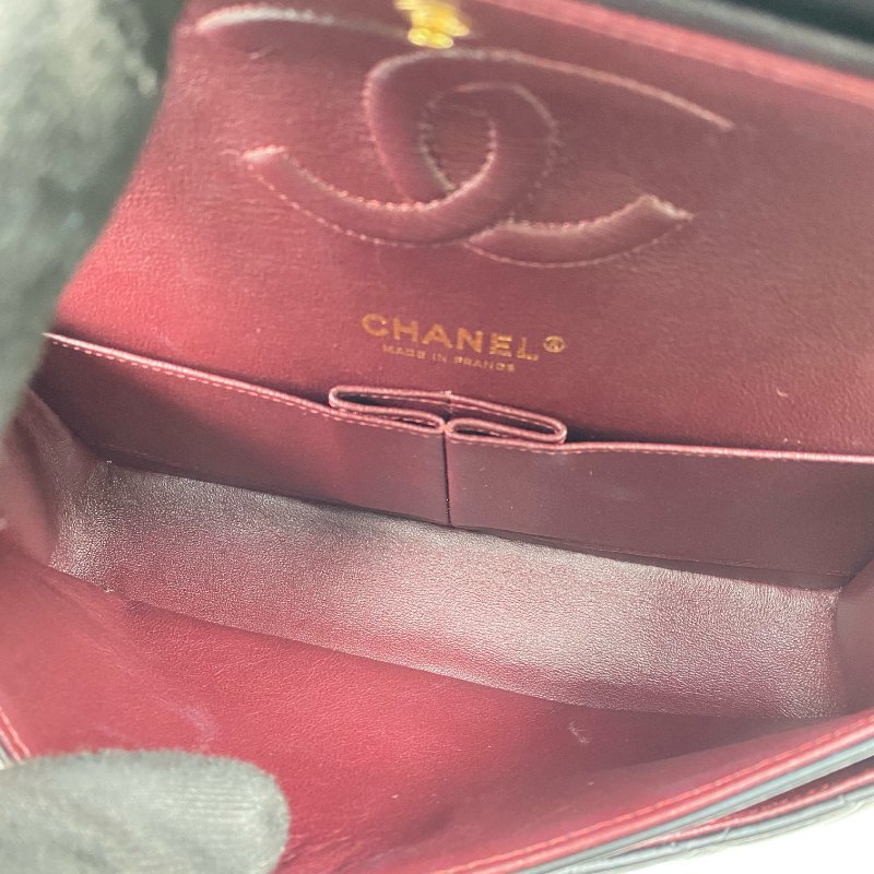 △ Chanel 香奈兒 CF25 Black Lambskin Gold Tone Metal Classic Double Flap Chain Shoulder Bag A01112 No.25 黑色小羊皮金色金屬鎖鏈肩背袋No.25 - 257027053-17