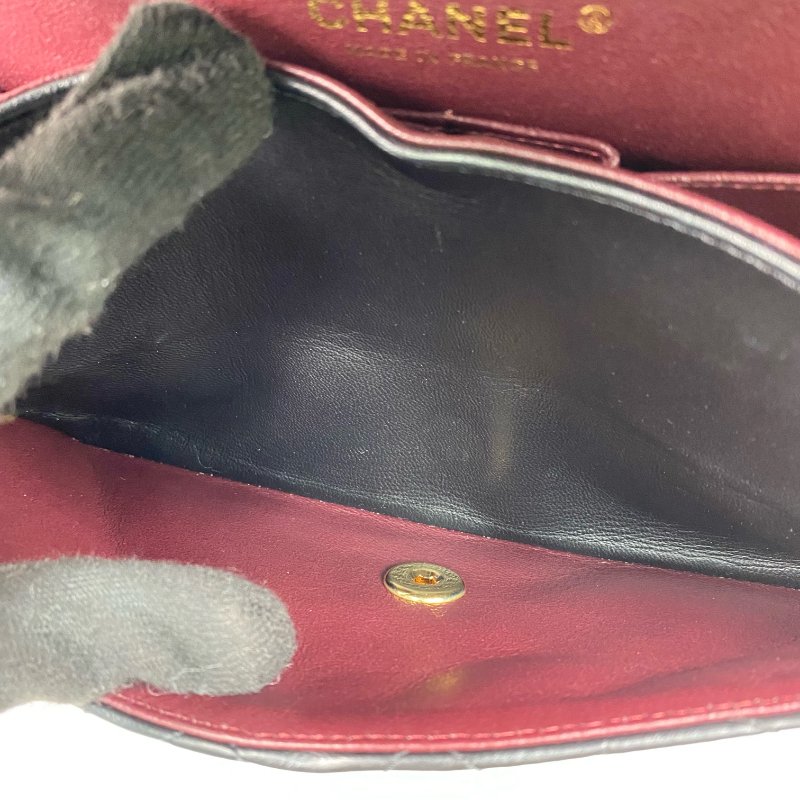 △ Chanel 香奈兒 CF25 Black Lambskin Gold Tone Metal Classic Double Flap Chain Shoulder Bag A01112 No.25 黑色小羊皮金色金屬鎖鏈肩背袋No.25 - 257027053-18