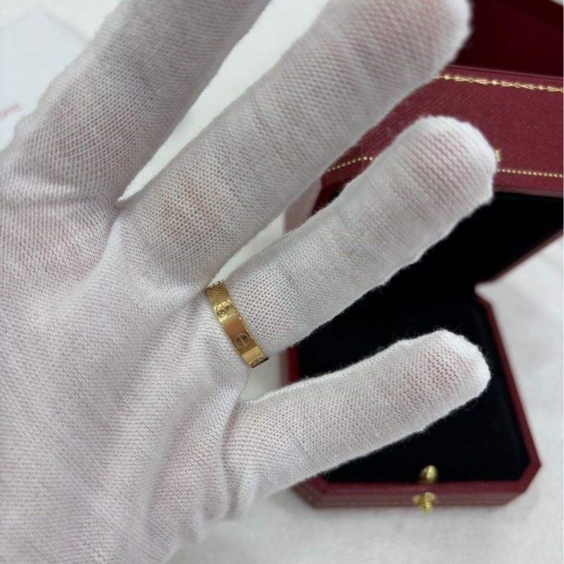 Cartier卡地亞18k玫瑰金love窄版戒指，52碼 25年1月卡-4