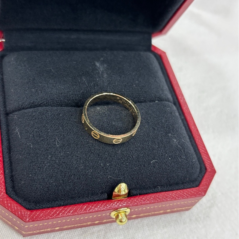 Cartier卡地亞18k玫瑰金love窄版戒指，52碼 25年1月卡-5