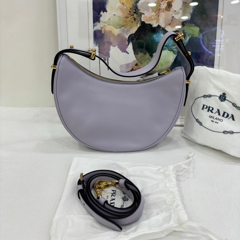 Prada 淡紫色arque hobo斜背包腋下 全新-1