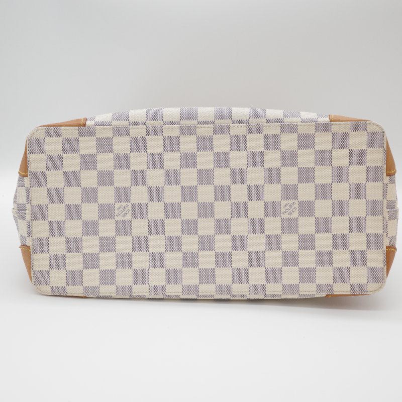 Louis Vuitton路易威登Hampstead MM Damier Azur 白棋盤格 帆布 托特包-6