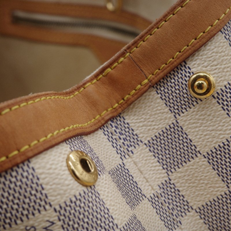 Louis Vuitton路易威登Hampstead MM Damier Azur 白棋盤格 帆布 托特包-15