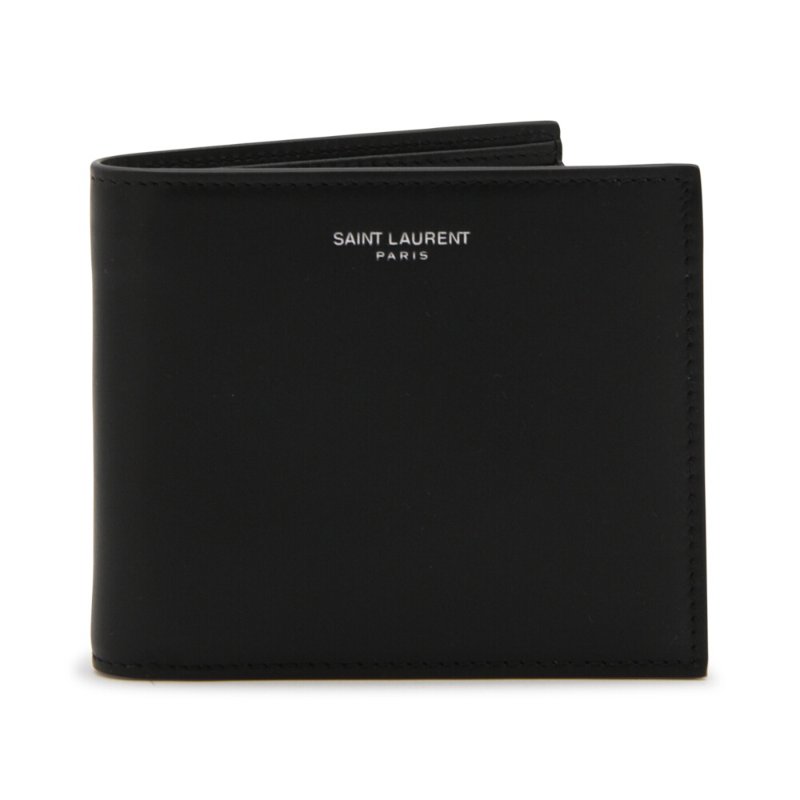 【YSL】SAINT LAURENT Paris East West Bifold 滑面皮革 卡夾 皮夾 短夾 黑色 396307-3