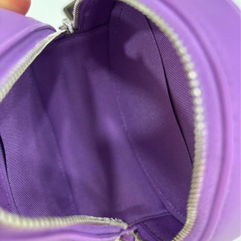 Chanel 香奈兒 20C 紫色銀扣羊皮圓餅包 29開 99新有購證-7