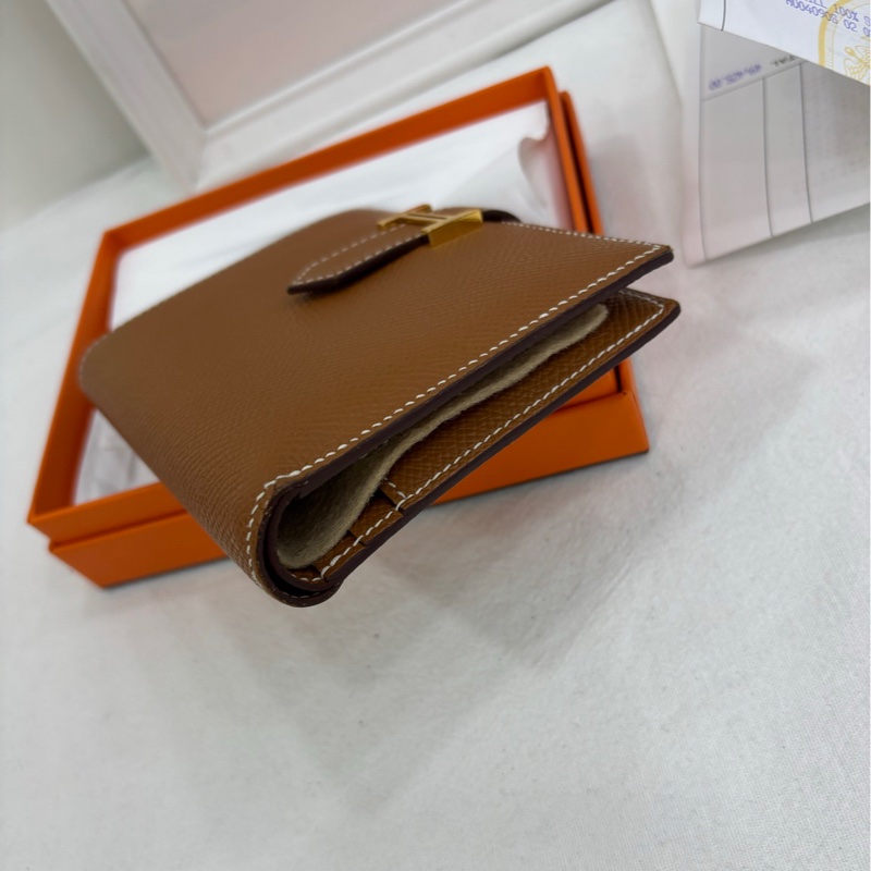 愛馬仕Bearn短版皮夾金棕金扣 B刻 全套有購證-3