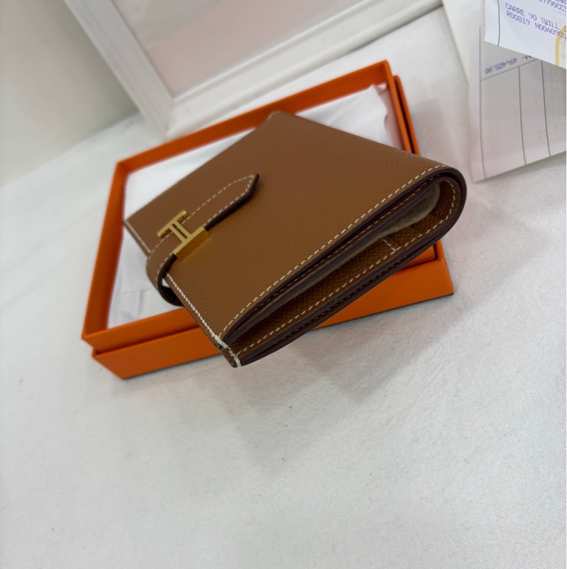 愛馬仕Bearn短版皮夾金棕金扣 B刻 全套有購證-4