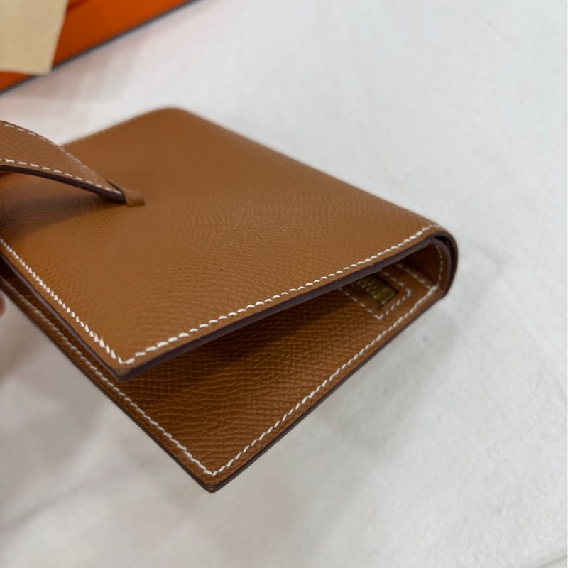 愛馬仕Bearn短版皮夾金棕金扣 B刻 全套有購證-7