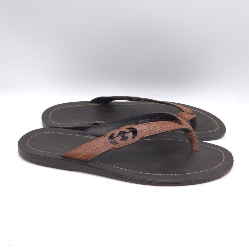 🕴️新上架🕴️Gucci 頂級奢華真皮夾腳人字拖鞋-3