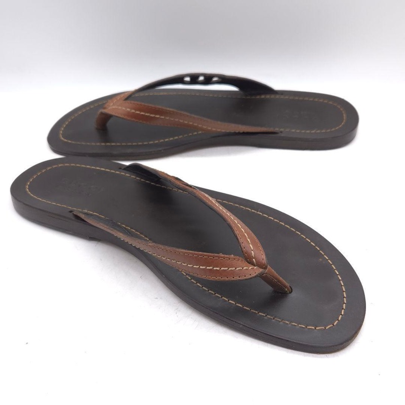 🕴️新上架🕴️Gucci 頂級奢華真皮夾腳人字拖鞋-5