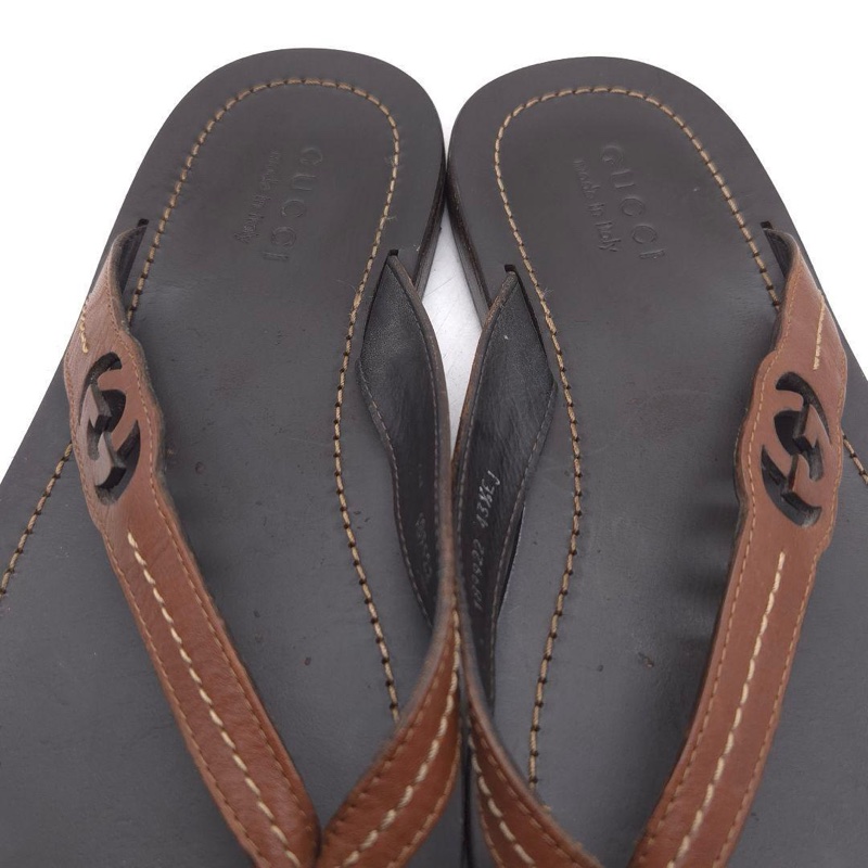 🕴️新上架🕴️Gucci 頂級奢華真皮夾腳人字拖鞋-8