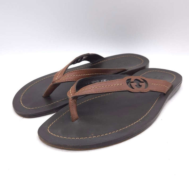 🕴️新上架🕴️Gucci 頂級奢華真皮夾腳人字拖鞋-9
