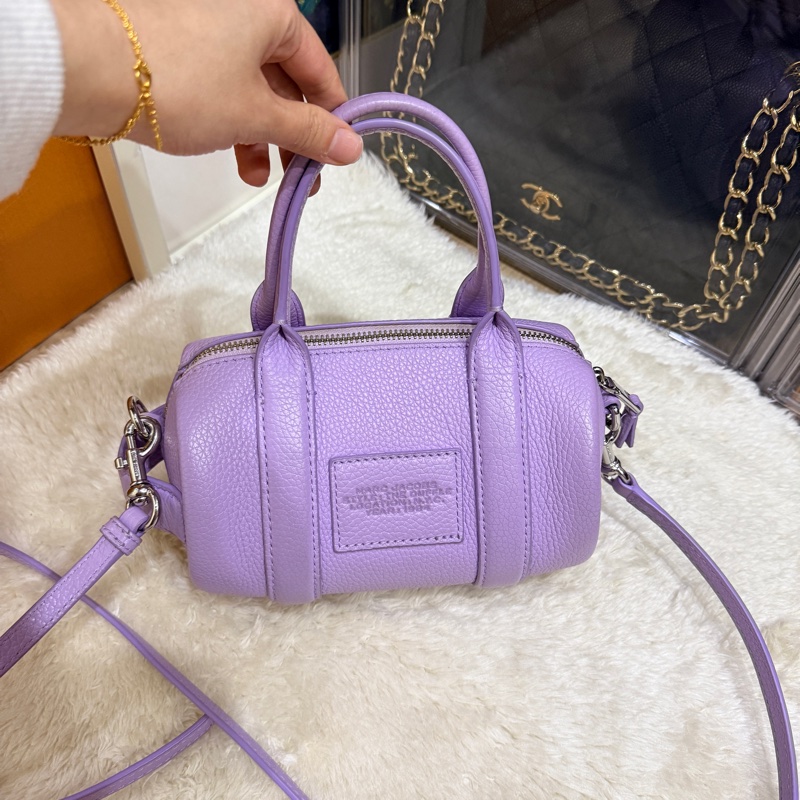 很漂亮的薰衣草紫 Marc jacbos保齡球 圓筒 斜背包-5